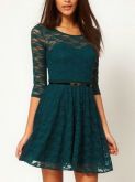 VESTIDO RENDA MEIA MANGA